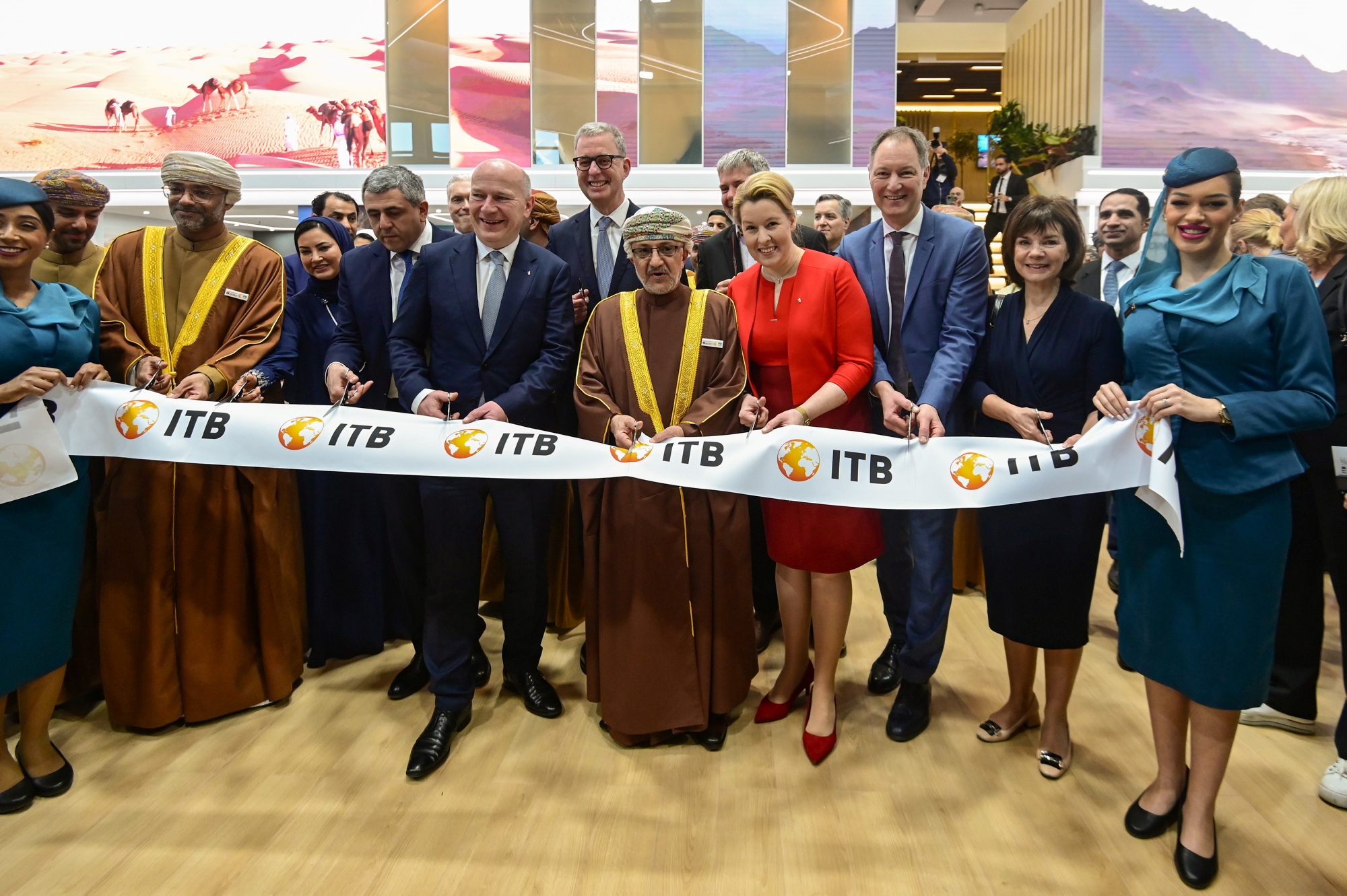 Ribbon-cutting before the opening tour of ITB Berlin 2024. 