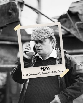 1983 First commercially available mobile phone