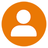 Dummy Bild mit weißer Person auf orangenem Hintergrund Dummy Bild mit weißer Person auf orangenem Hintergrund