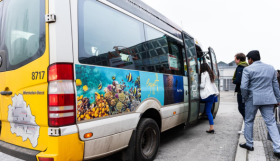 Outdoor advertising bus 