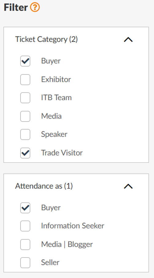 ITB Berlin Match & Meet FAQ Filter 