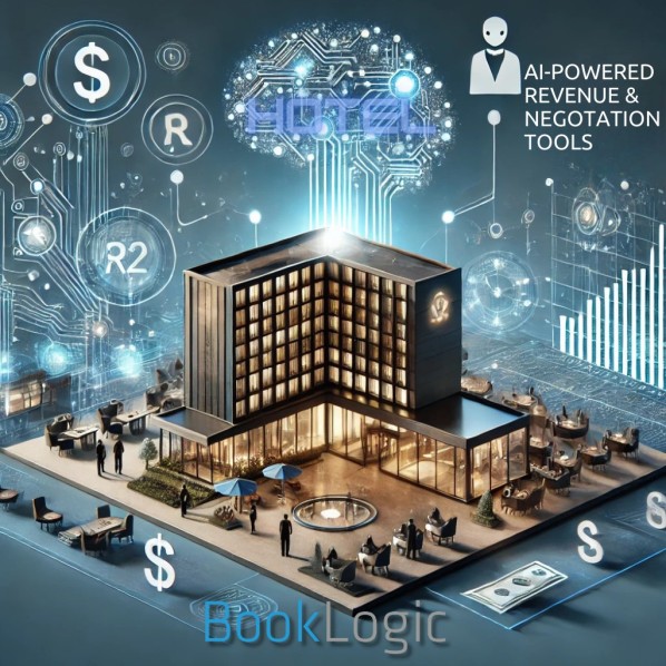 A generated graphic with a building in the center, surrounded by seating and technical symbols.