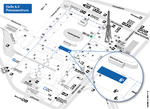 Groundplan ITB Berlin. Your way to our Media Center